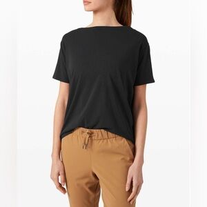 Lululemon Black Back In Action Short Sleeve Tee
